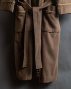 "BURBERRYS" Gold trim design belted gown coat