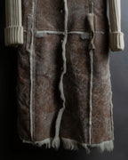 "Dolce &amp; Gabbana" Mouton &amp; knit combination design coat