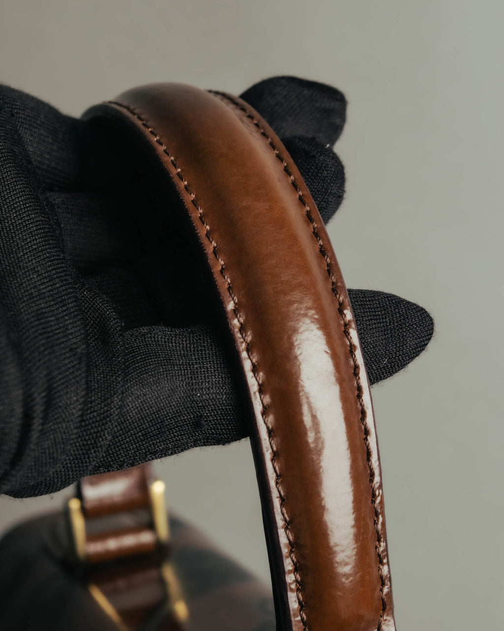 “Catsbro” 00’s-10’s Patinated equestrian leather handbag