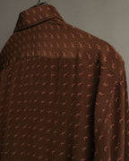 “GUCCI” 70’s horsebit monogram silk shirt