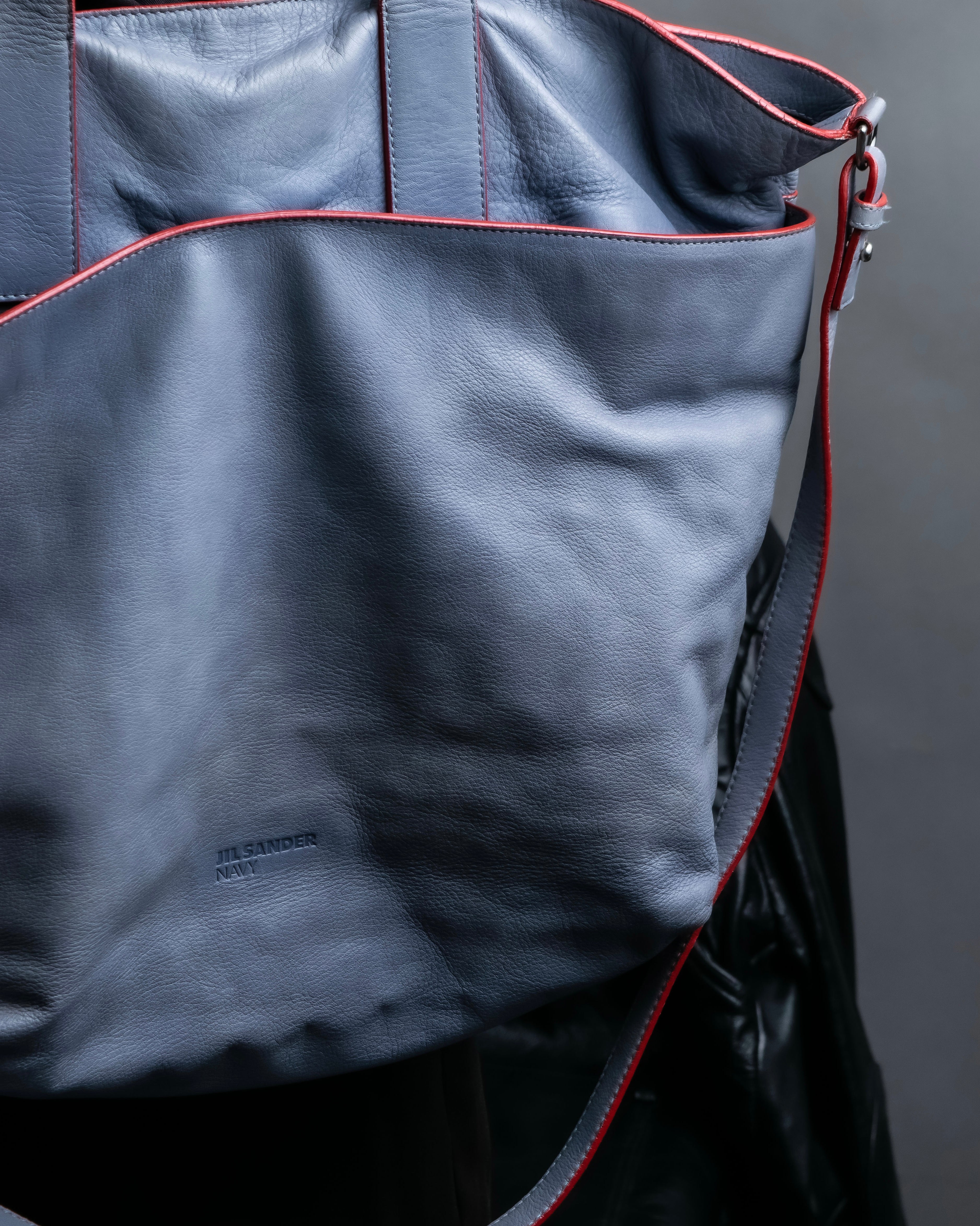 "JIL SANDER navy" bicolor 2way tote bag