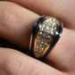 "Christian Dior" Diamond embedded blue line design ring