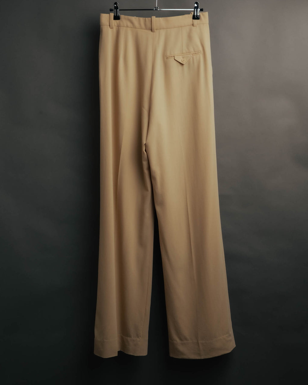 –SPECIAL– “HERMÈS” 90’s silk-lined wool wide trousers
