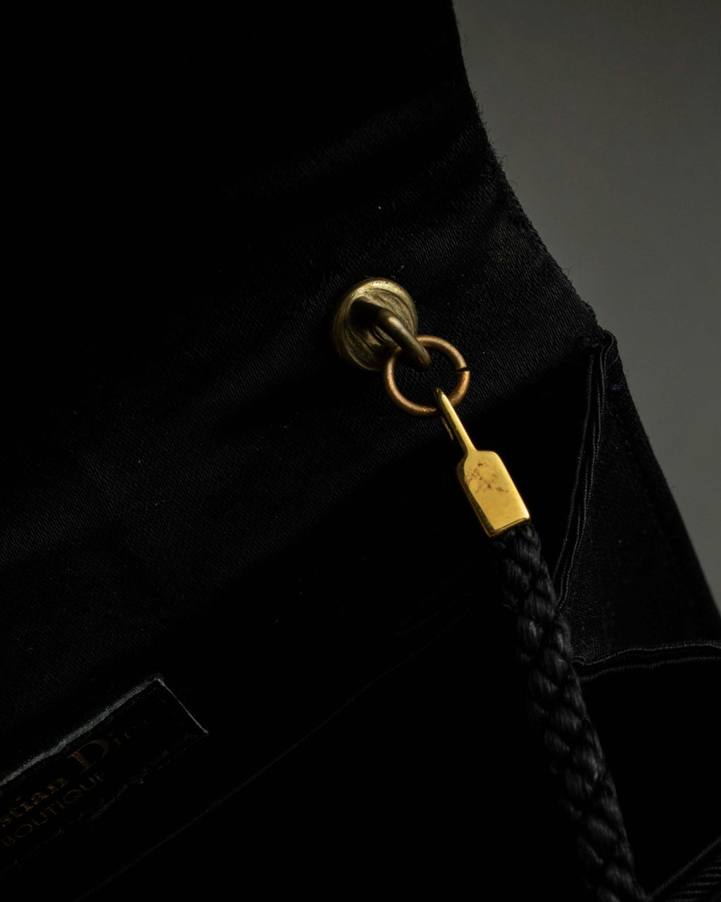 "Christian Dior Boutique Paris" Large flower motif design rope shoulder bag