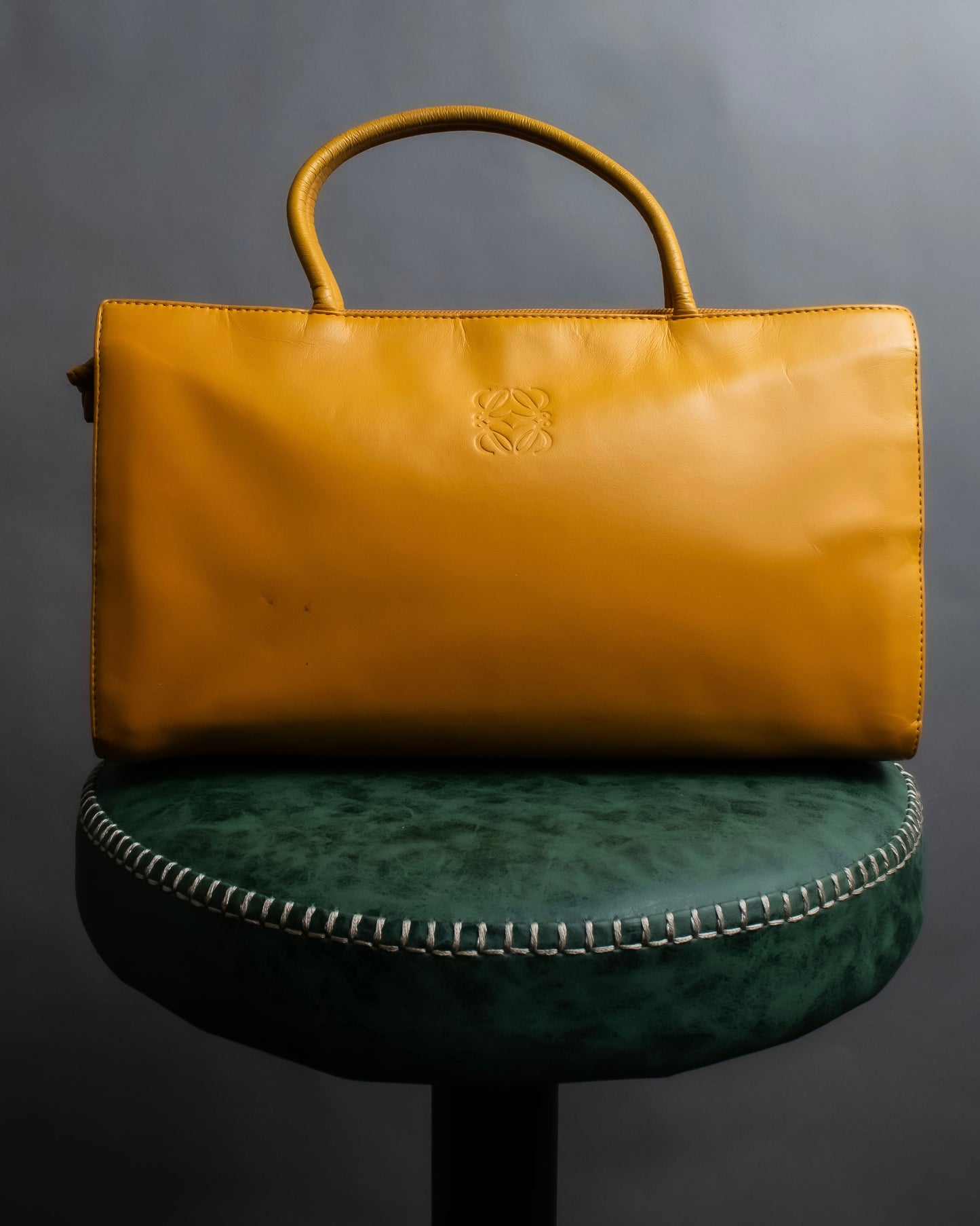 "LOEWE" Horizontal design vivid yellow color amazona bag