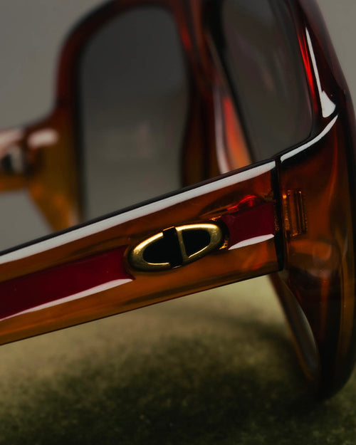 "Christian Dior" 70's-80's Amber optyl oversized sunglasses
