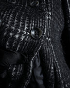 “MAX&Co.” Double-breasted houndstooth tweed coat