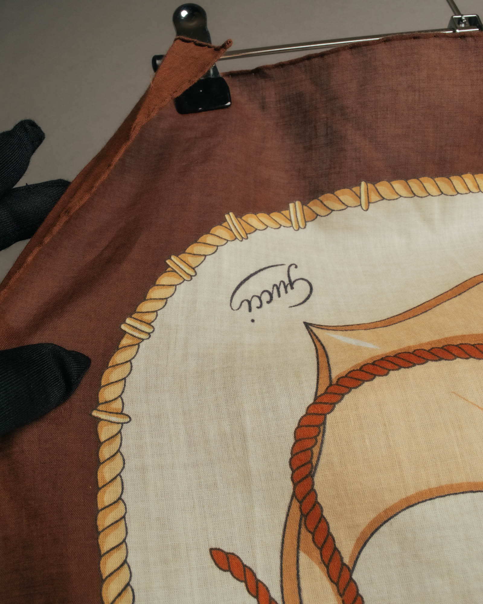 “GUCCI” 70’s-80’s nautical motif sheer scarf