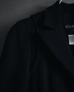 –SPECIAL– "CHANEL" 04SS sculpted princess-line wool crepe coat