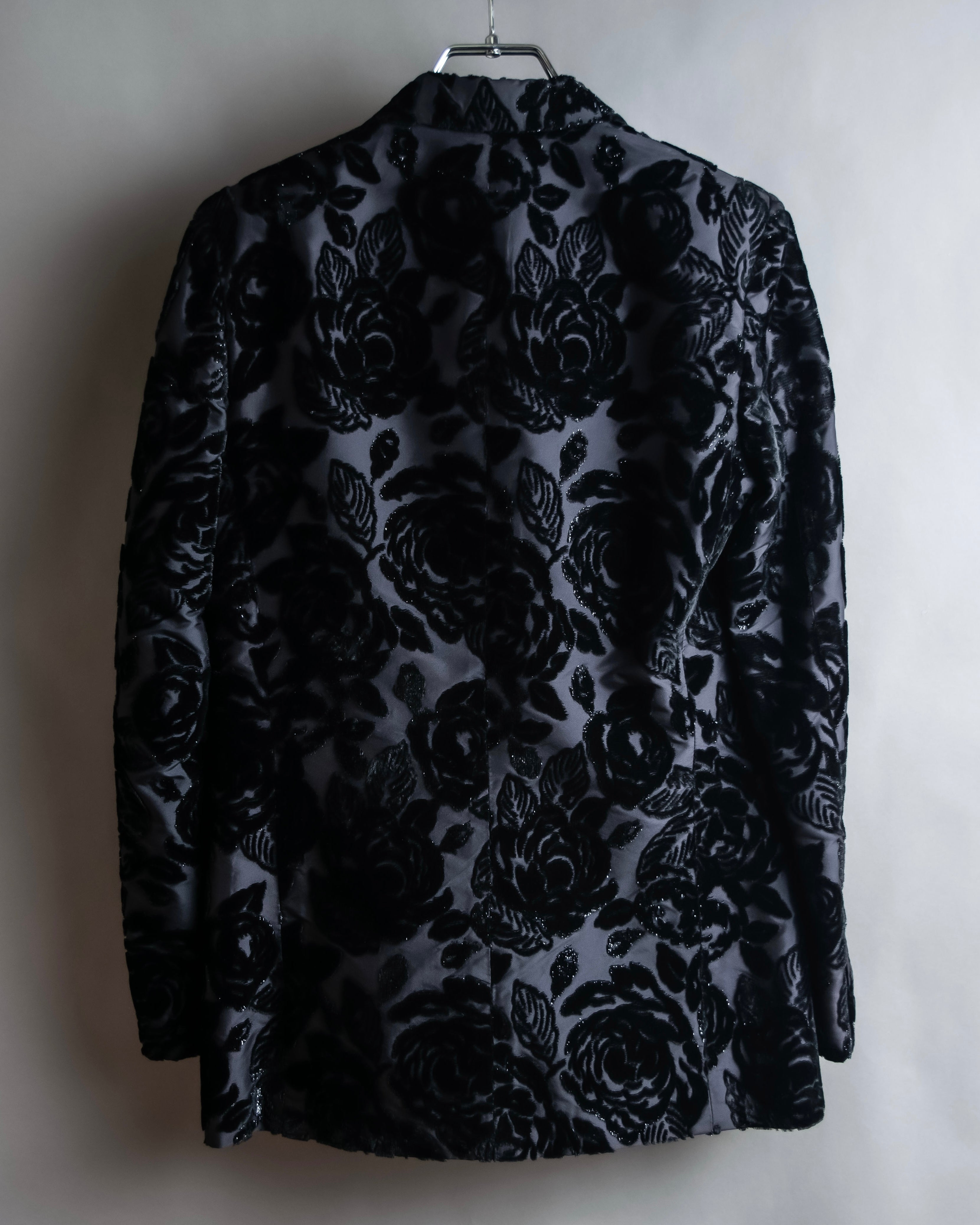 "GUCCI" Floral patterned lamé tailored jacket"