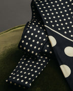 "Jean Paul Gaultier Paris" 90's-00's Graphic dotted silk neck scarf