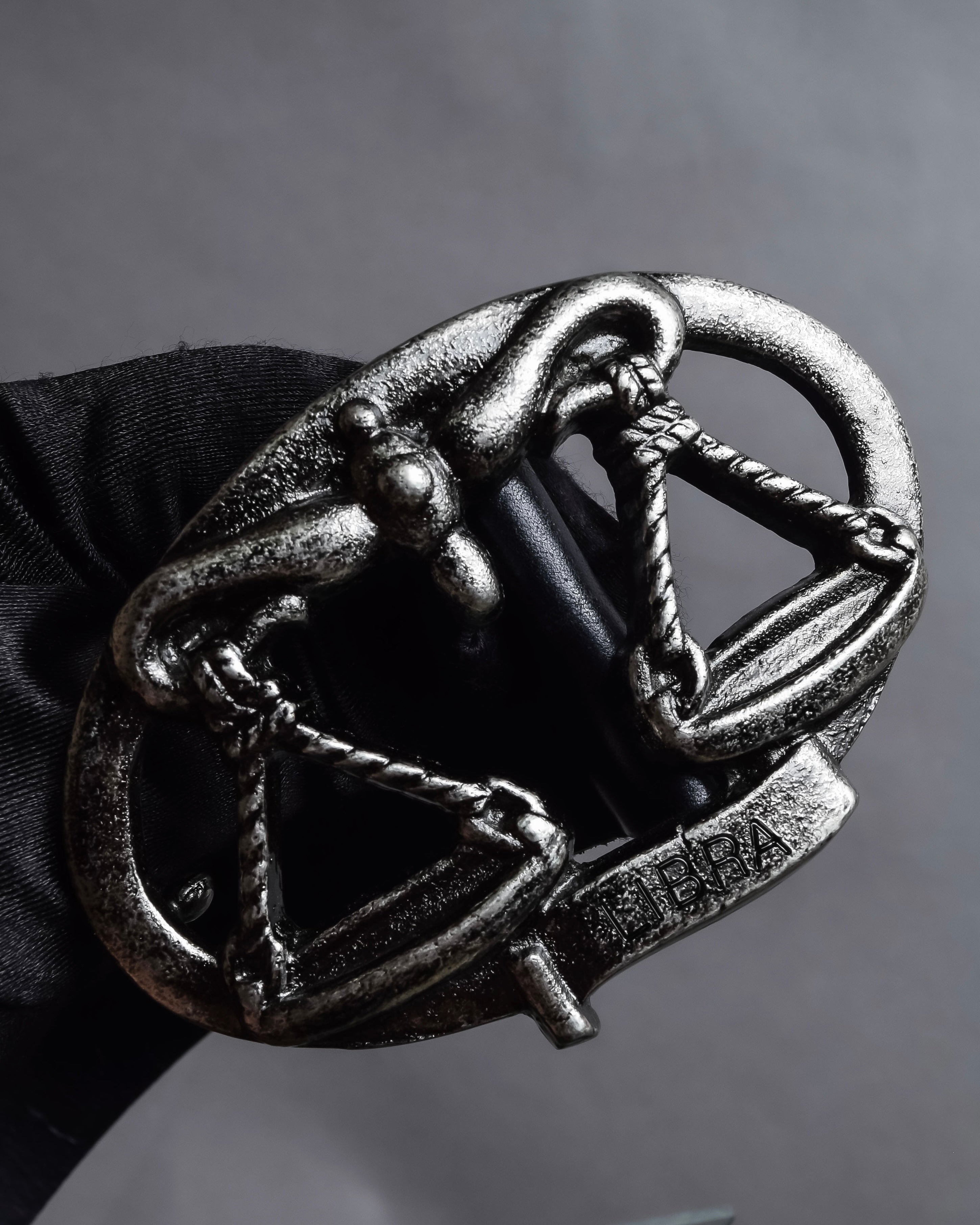 "Dolce & Gabbana" Libra motif silver buckle leather belt