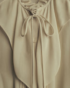 -SPECIAL- “VALENTINO” 1998-2008 Silk ruffled lace bow blouse