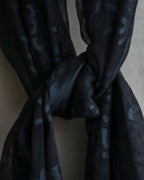 "CHANEL" Coco Mark scattered sheer large scarf