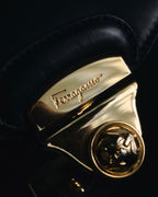 "Salvatore Ferragamo" Structured top-handle leather satchel bag