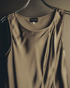 "GIORGIO ARMANI" 90's-00's Draped silk sleeveless top and skirt set
