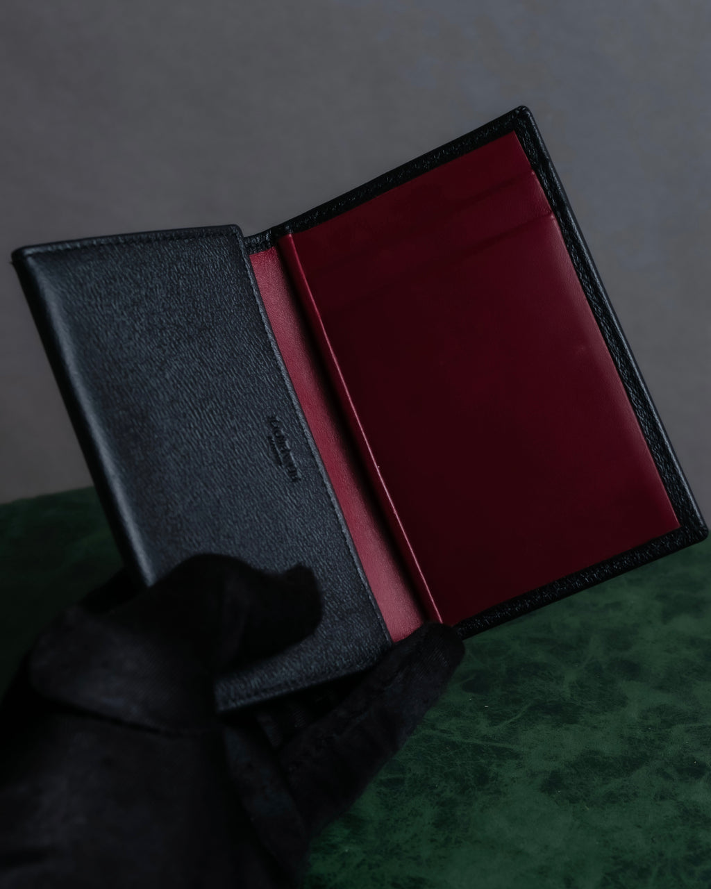 "LOEWE" Anagram logo engraved leather card case