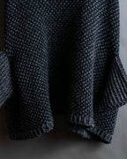 "DOLCE & GABBANA" Poncho silhouette waffle knit pullover