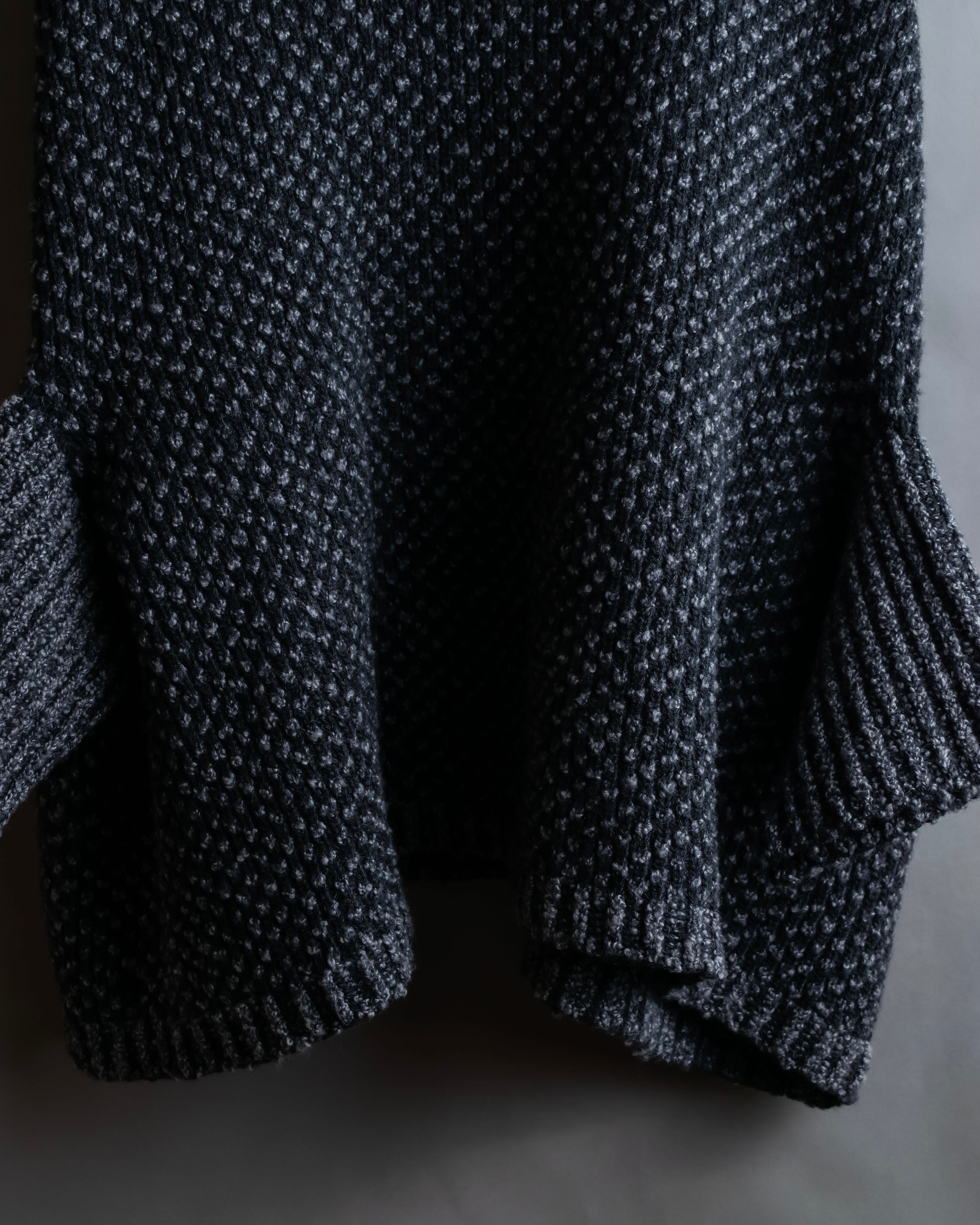 "DOLCE & GABBANA" Poncho silhouette waffle knit pullover