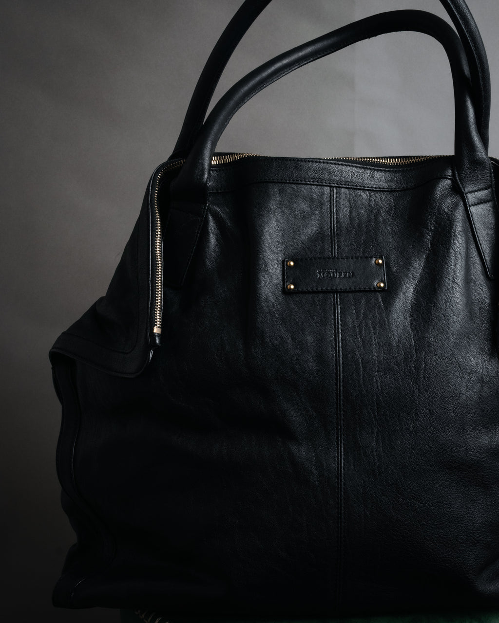 “Alexander McQueen” 2000’s Soft leather zip tote bag