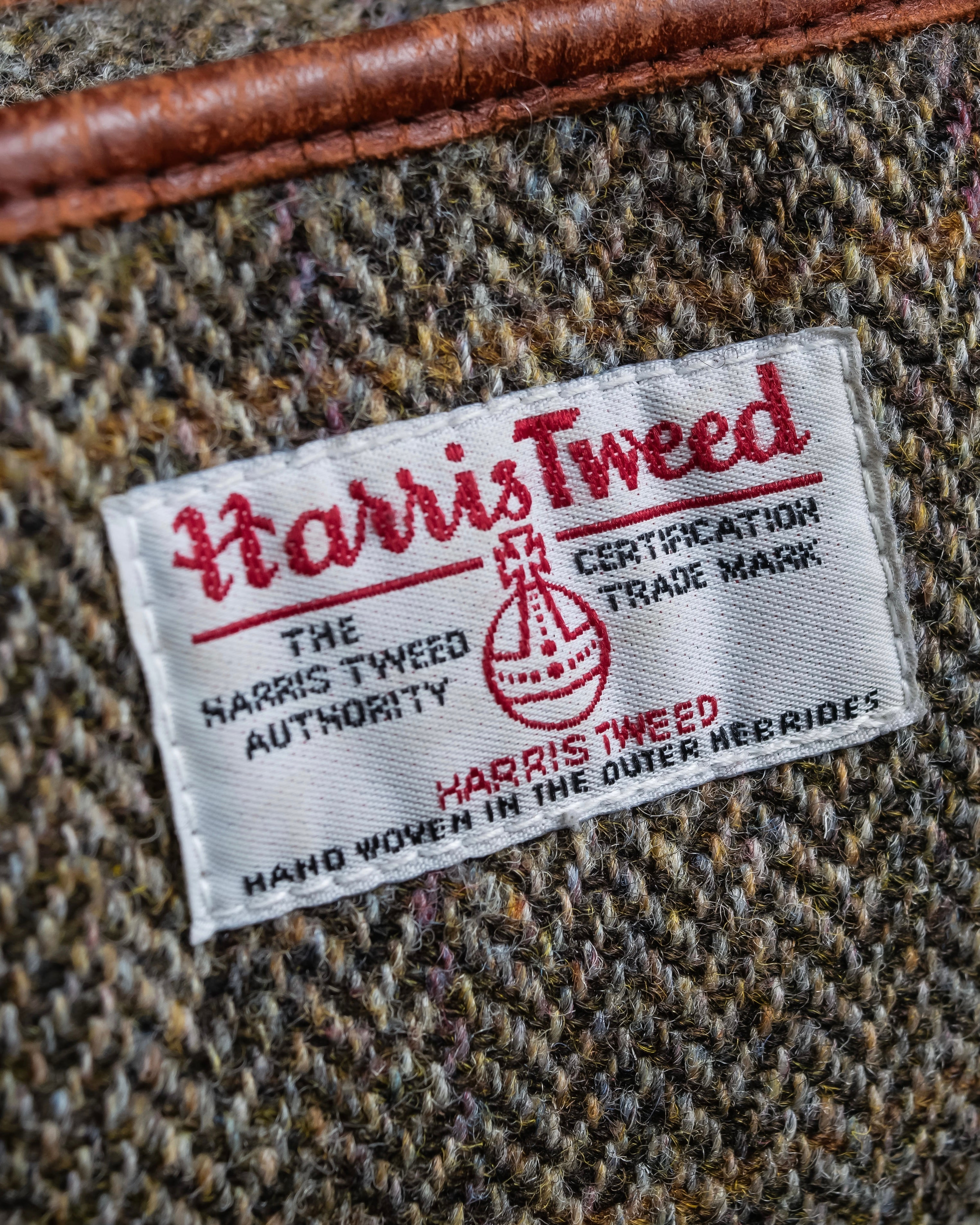 "Harris Tweed" Herringbone wave boston bag