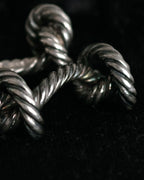 “HERMES” 1970–80s Double knot silver cufflinks