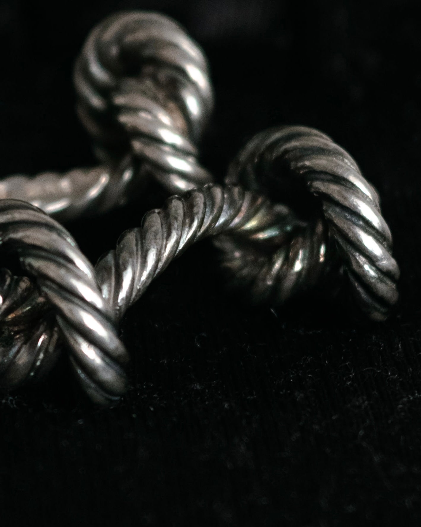 “HERMES” 1970–80s Double knot silver cufflinks