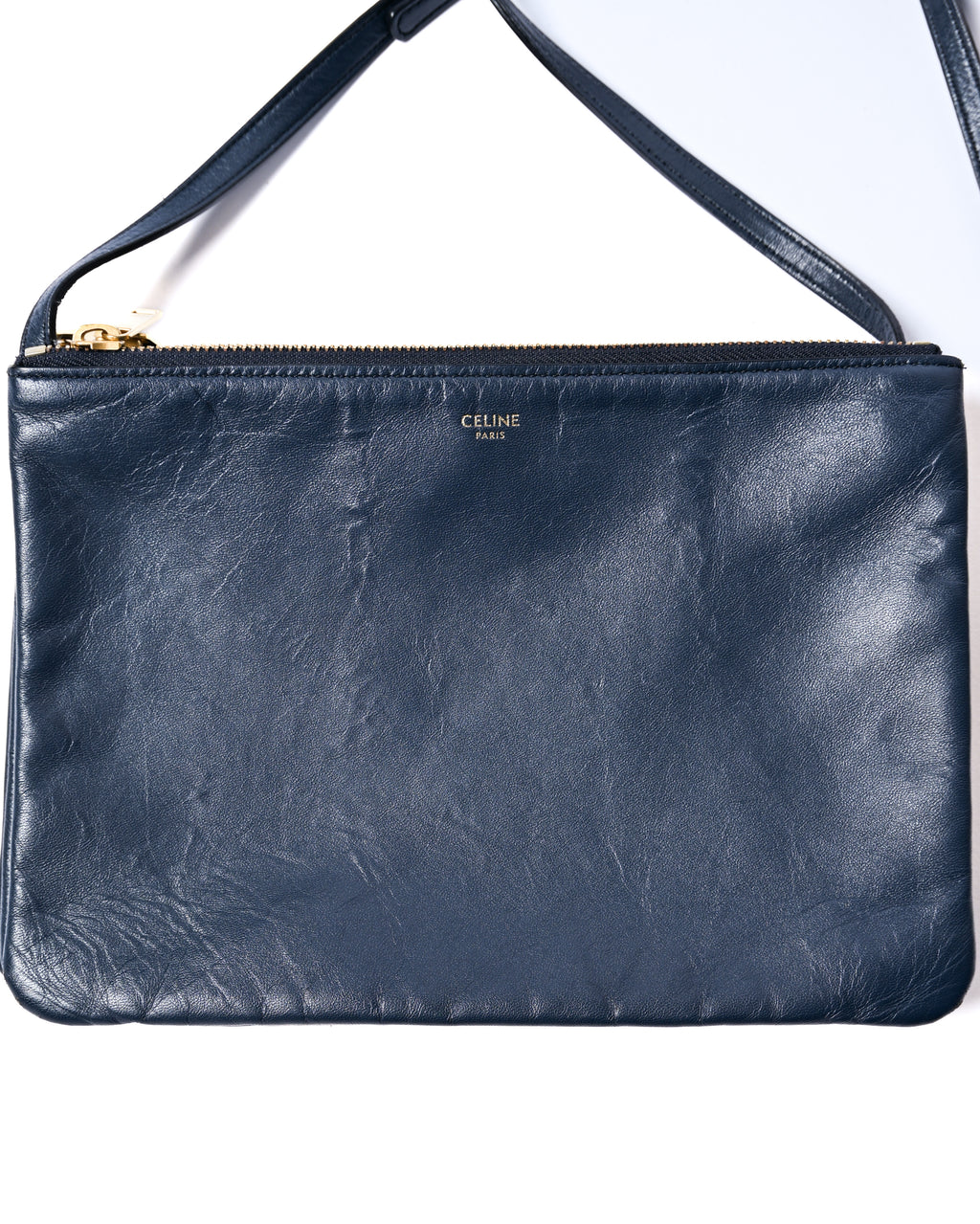 CÉLINE by Phoebe Philo/ "Trio Small" Shoulder Bag Navy