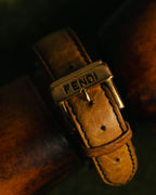 “FENDI” 80’s-90’s Rectangular quartz leather watch