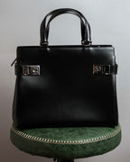 "Salvatore Ferragamo" Gancini motif both sides design leather hand bag