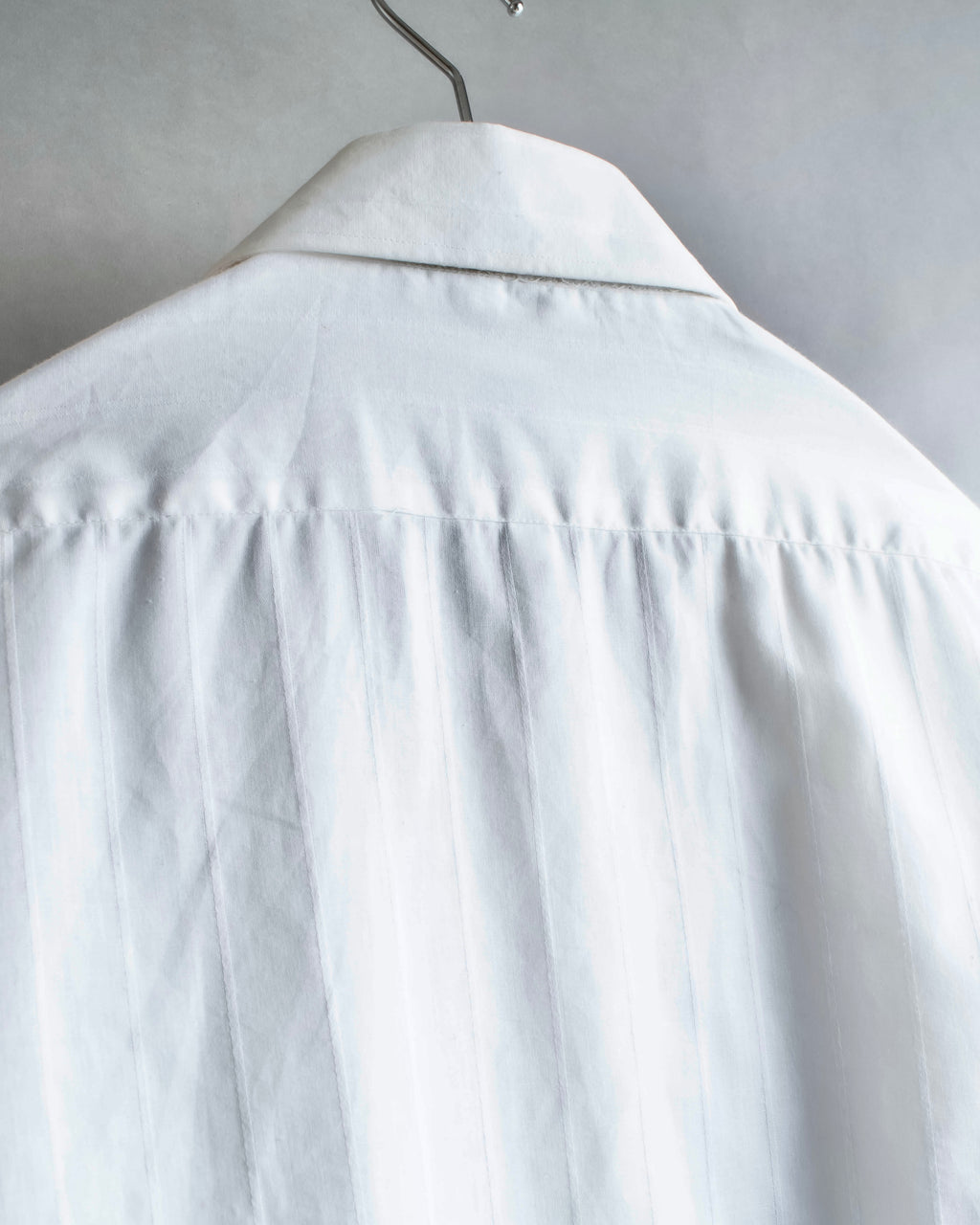 "YVES SAINT LAURENT" 1980's striped weave white shirt