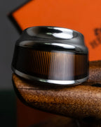 "HERMES" Maron Equus series silver ring