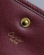 "Cartier" Les Must de Cartier bordeaux color leather wallet