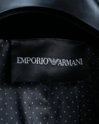 "EMPORIO ARMANI"  Dimensional wave pattern velour like chester coat