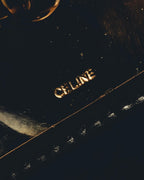 "CELINE" 18's-Glossy black chain leather belt