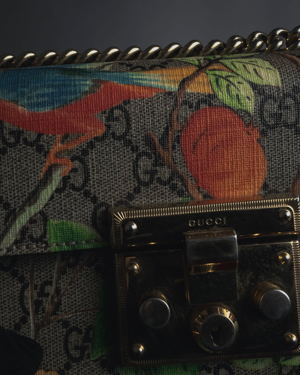 -SPECIAL- "GUCCI" Michele-era floral padlock design chain shoulder bag