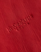 "YVES SAINT LAURENT" Rose motif leather choker＆ribbon accessories