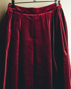 -SPECIAL- "Christian Dior" 80's-early 90's Burgundy velvet pleated skirt
