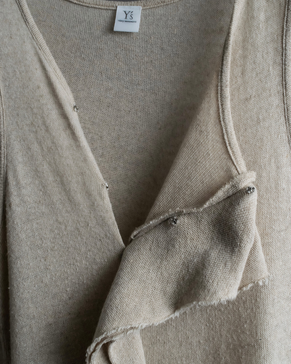 "Y's" Linen cotton mix ruffle design tank top