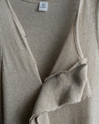"Y's" Linen cotton mix ruffle design tank top