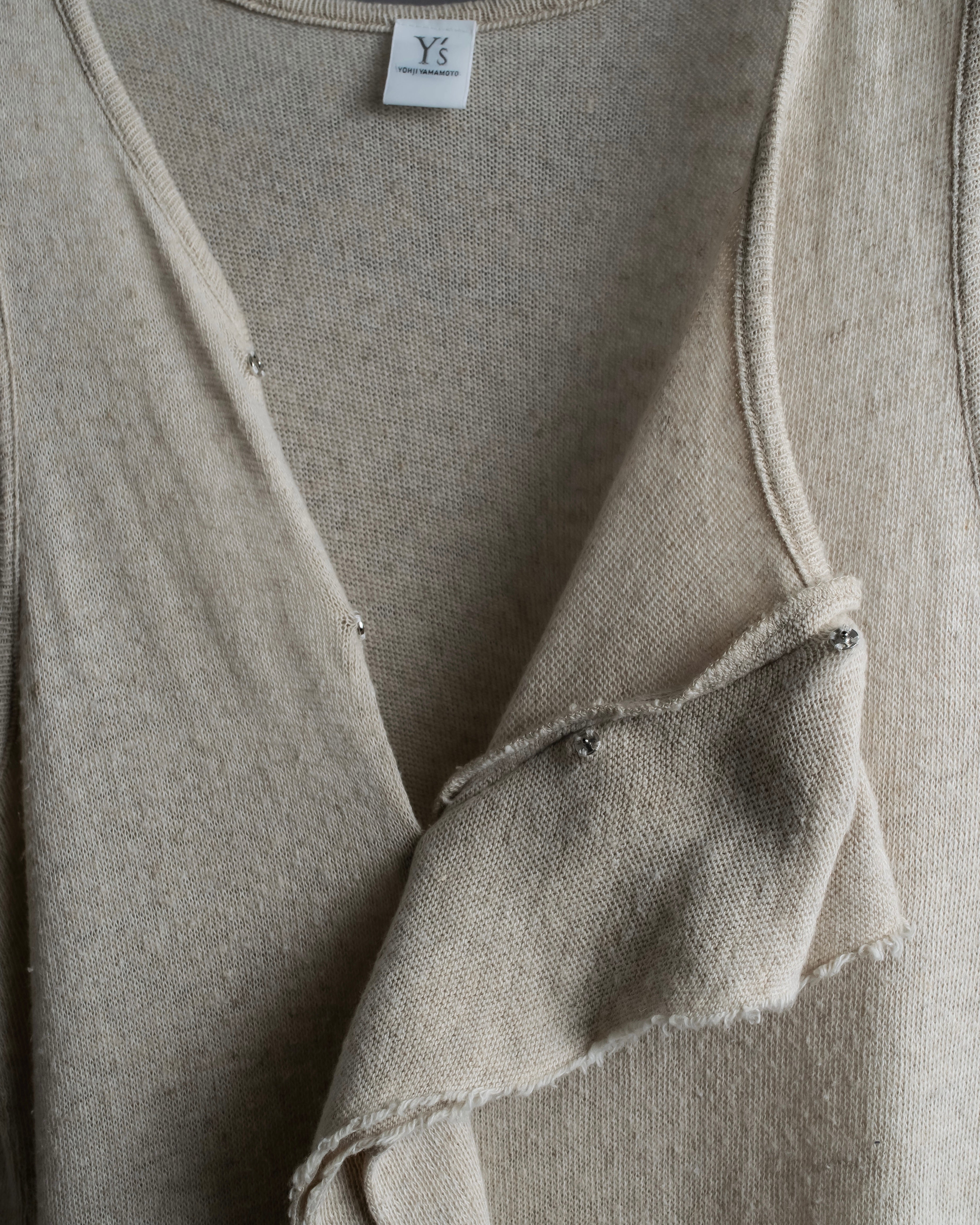 "Y's" Linen cotton mix ruffle design tank top