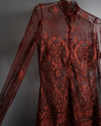 -SPECIAL- "HERMES" 00's Jean-Paul Gaultier Era Engineered Lace Shirt