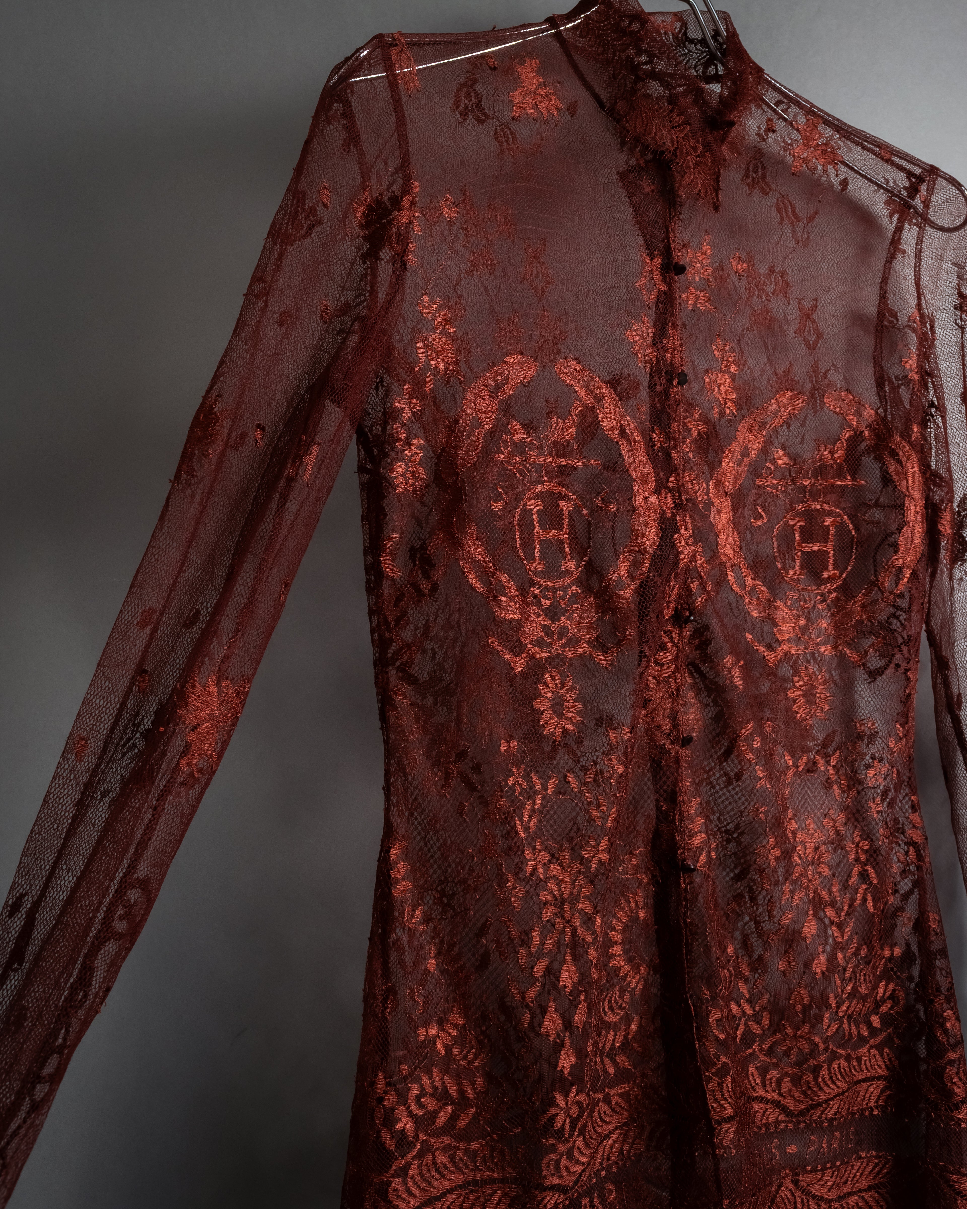 -SPECIAL- "HERMES" 00's Jean-Paul Gaultier Era Engineered Lace Shirt