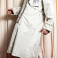 "MARILYN DE PEREL" Covered button detail  Ivory feminine trench coat