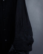 "Saint Laurent Paris" Jacquard pattern silk black shirt