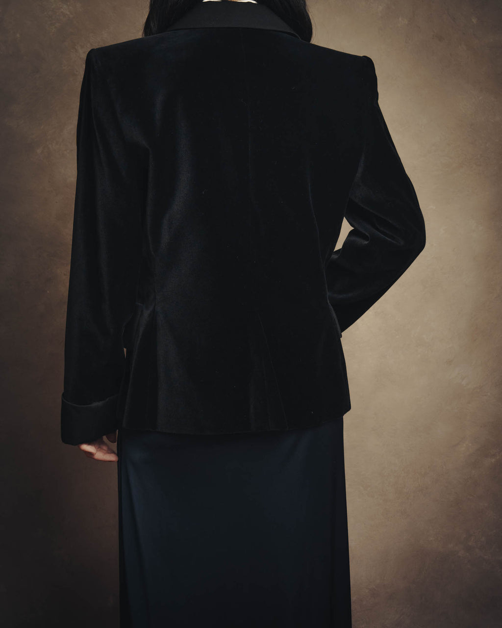 –SPECIAL– “Yves Saint Laurent” 90’s-00’s Velvet tuxedo tailored jacket