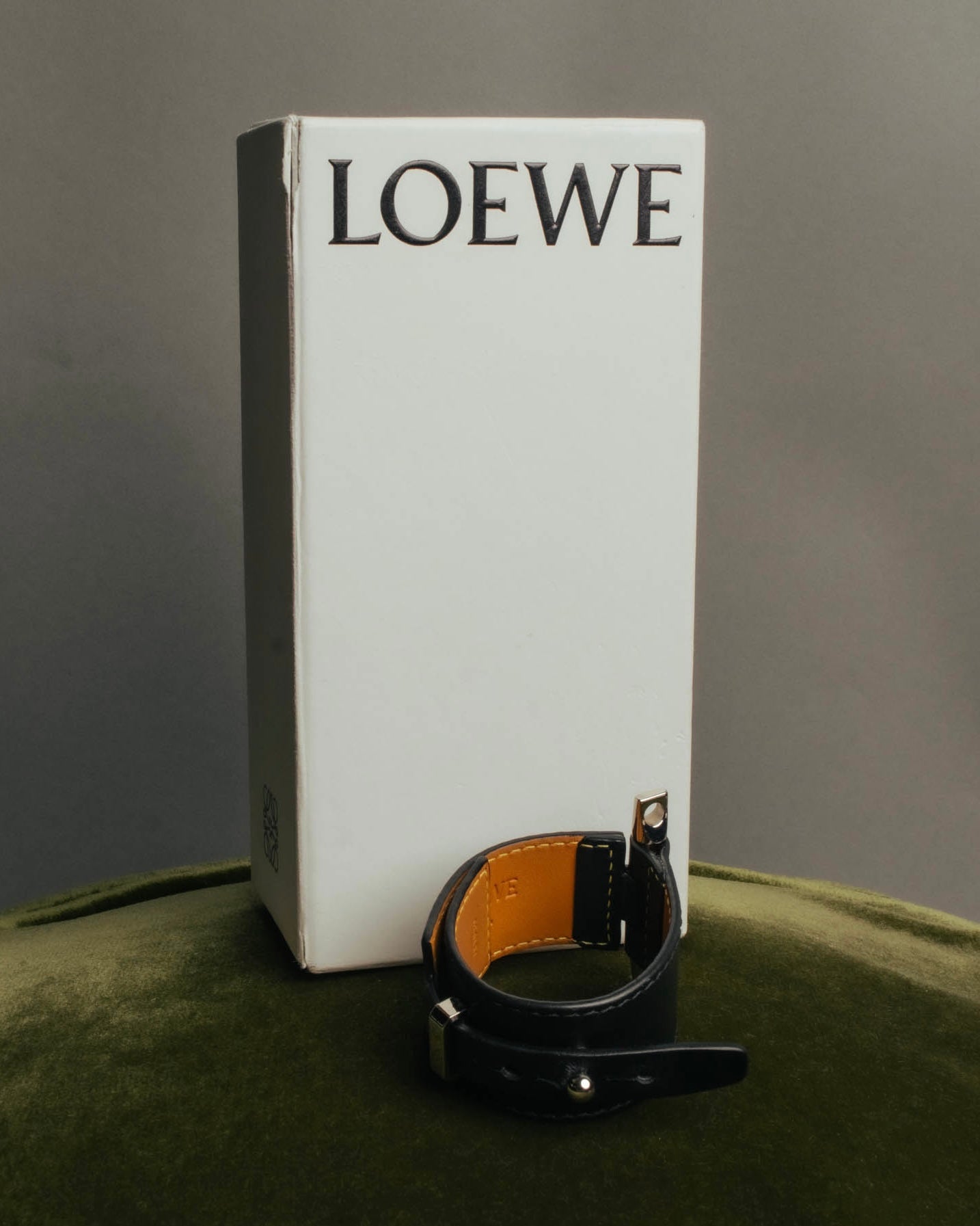 “LOEWE” 2010’s-2020’s industrial leather cuff bracelet