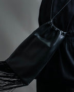 “JIL SANDER” Fringe detail flat drawstring shoulder bag