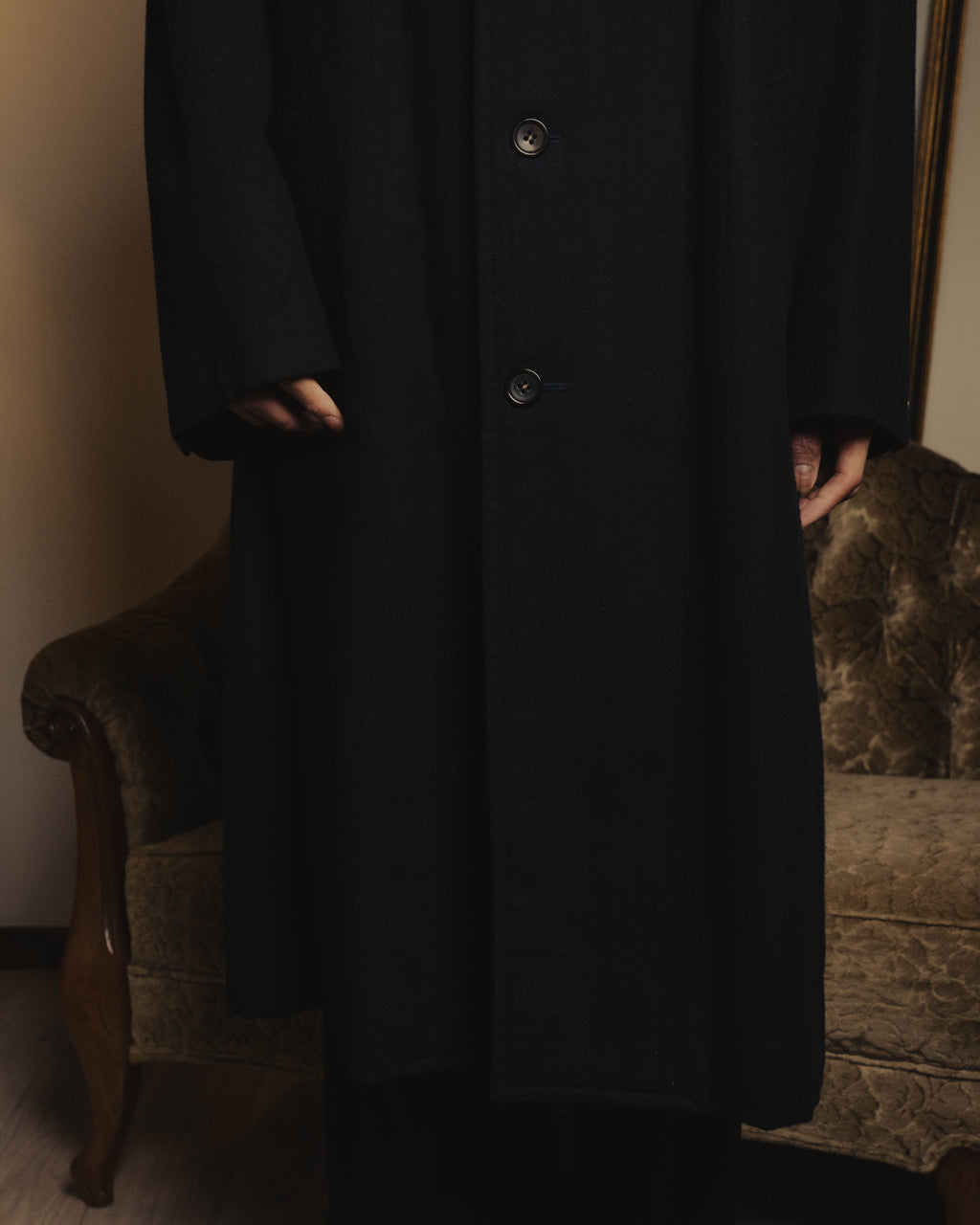 "COMME des GARÇONS HOMME" 80's Tailored wool overcoat