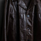 "Vintage 100% cow leather oversized tailored jacket"